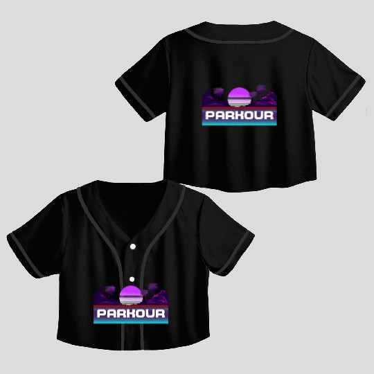 Parkour Free Running Traceur 80S Crop Top Baseball Jerseys