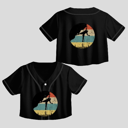 Rock climbing mountain climber Crop Top Baseball Jerseys