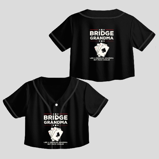 Card Game Bridge Design for a Bridge Grandma Crop Top Baseball Jerseys