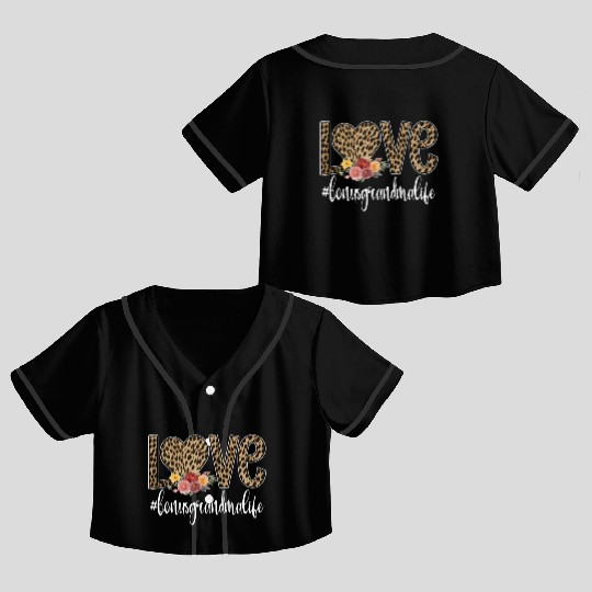 Bonus Grandma Life Proud Bonus Grandmother Gifts Crop Top Baseball Jerseys