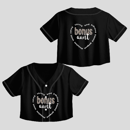 Bonus Aunt Appreciation Proud Bonus Auntie Gifts Crop Top Baseball Jerseys