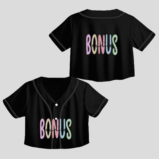 Proud Bonus Auntie Step Aunt Appreciation Gifts Crop Top Baseball Jerseys