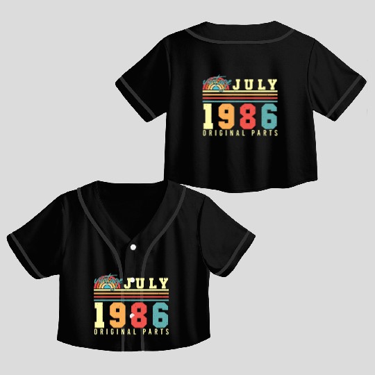 Original July 1986 Crop Top Baseball Jerseys