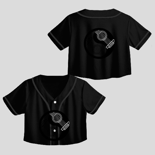 Yin Yang Guitar for Yin Yang Art Lover Crop Top Baseball Jerseys