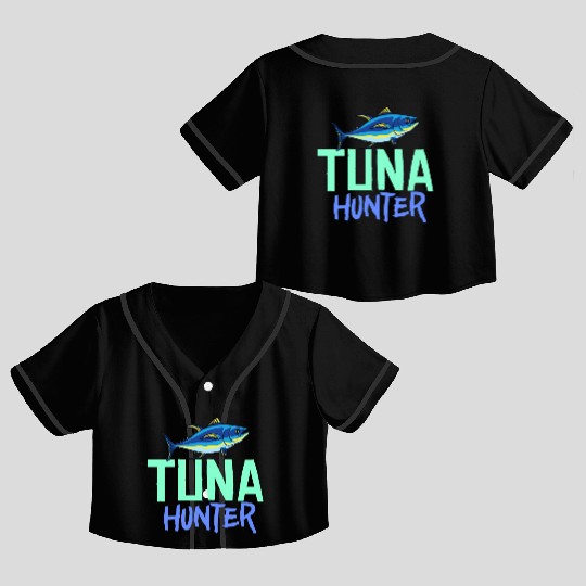 Red Tuna Fish Bluefin Fishing Salad Crop Top Baseball Jerseys