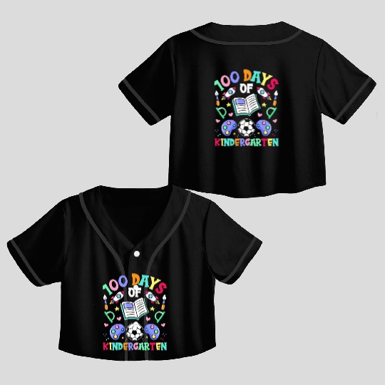 100 Days Of Kindergarten Sayings Cute Team Sweet Crop Top Baseball Jerseys