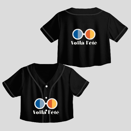 Voila l'ete - Here comes the summer (white) Crop Top Baseball Jerseys