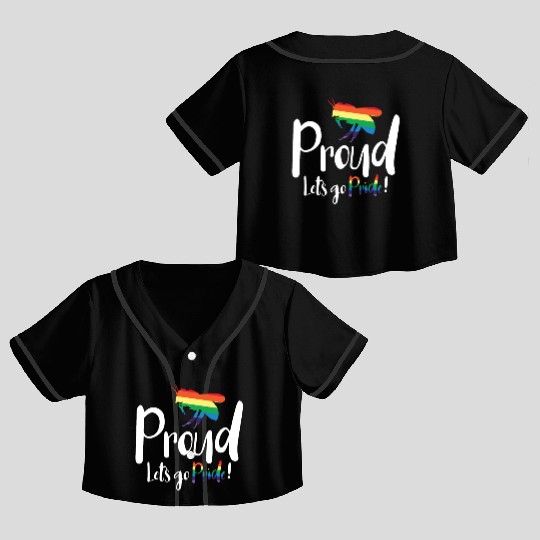 Bee Proud Let's Go Pride! LGBTQ Pride Month Gay Crop Top Baseball Jerseys