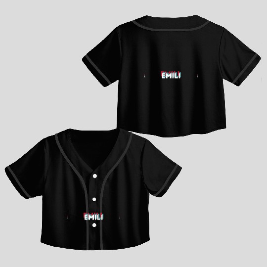 Emili Name - Funny Name Emili 80s theme Crop Top Baseball Jerseys