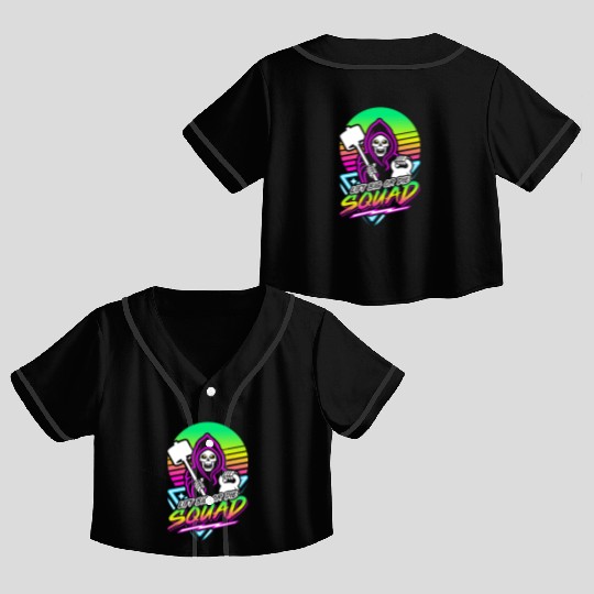 Lift Big Or Die Squad (Gym Reaper) Retro Neon Crop Top Baseball Jerseys