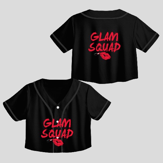 Glam Squad Funny Makeup Cheer Crop Top Baseball Jerseys