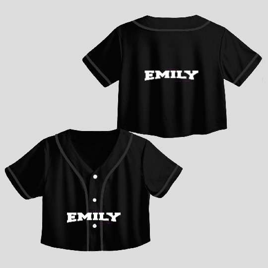Emily Name Limited Edition Funny Retro Vintage 80s Crop Top Baseball Jerseys