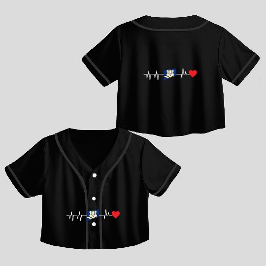 Connecticut Heartbeat Gift Crop Top Baseball Jerseys