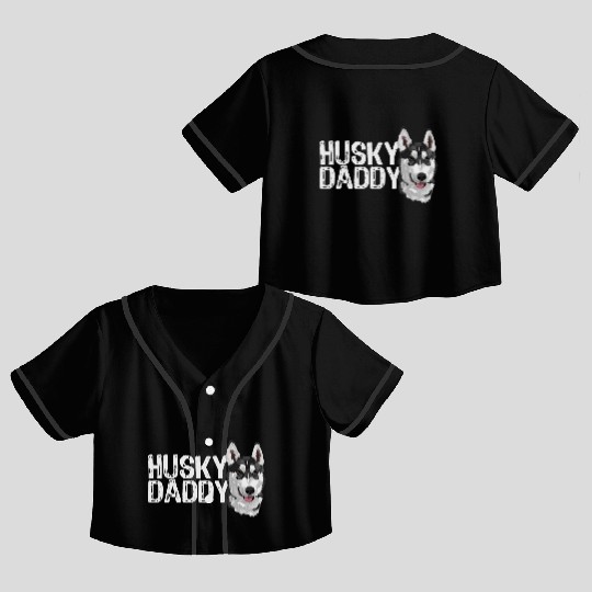 husky daddy 02 Crop Top Baseball Jerseys