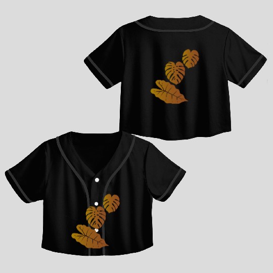 Tropical Leaves Crop Top Baseball Jerseys