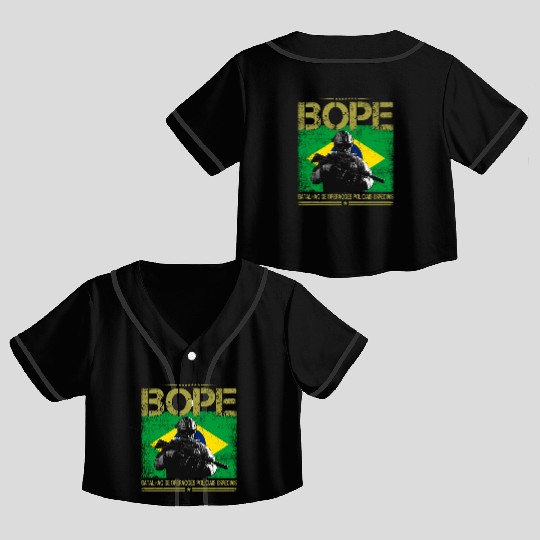 BOPE Brazil Police Special Forces Crop Top Baseball Jerseys