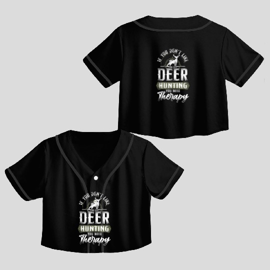 Buck Deer Hunting Hunter Vintage Crop Top Baseball Jerseys