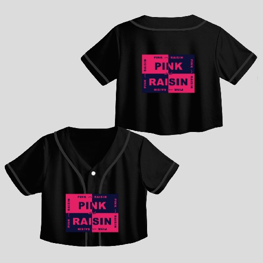 Pink and Raisin Design Crop Top Baseball Jerseys
