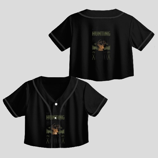 Buck Deer Hunting Hunter Dad Crop Top Baseball Jerseys