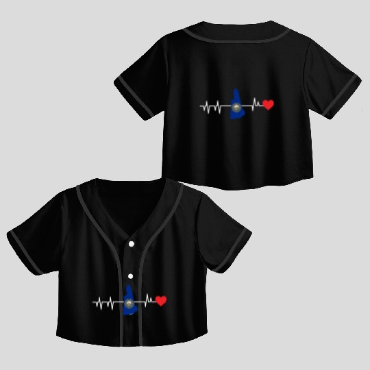 New Hampshire Heartbeat Gift Crop Top Baseball Jerseys
