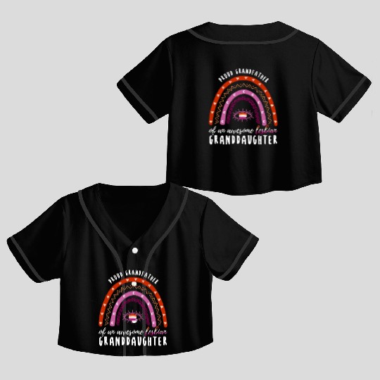 Rainbow Grandfather Lesbian Granddaughter Crop Top Baseball Jerseys