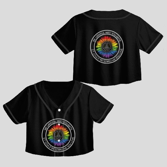 LBGT Flag Gay Pride Human Crop Top Baseball Jerseys