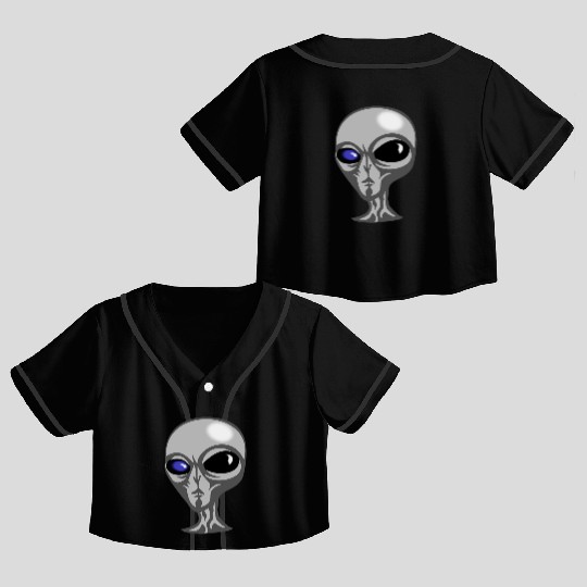 Roswell New Mexico Grey Alien Crop Top Baseball Jerseys