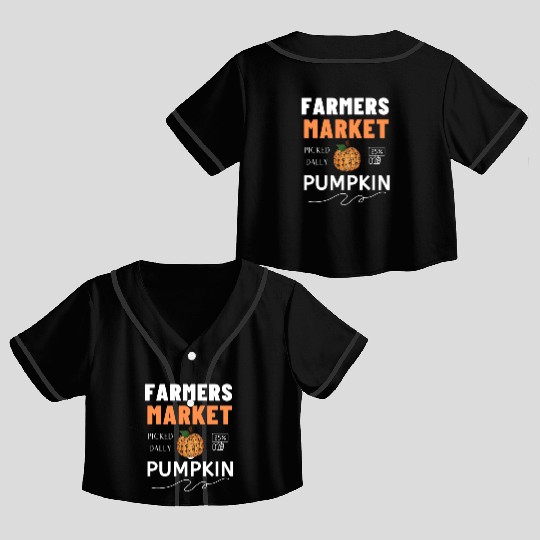 Farmers Market Pumpkin Crop Top Baseball Jerseys