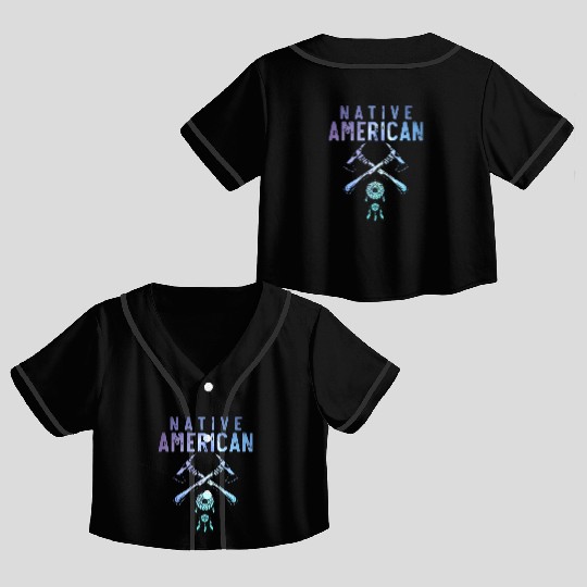 Native American Axe Traditional Dreamcatcher Crop Top Baseball Jerseys