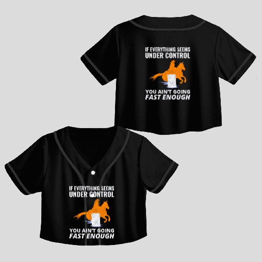 Barrel Racer Rodeo Racing Horse Riding Race Funny Crop Top Baseball Jerseys