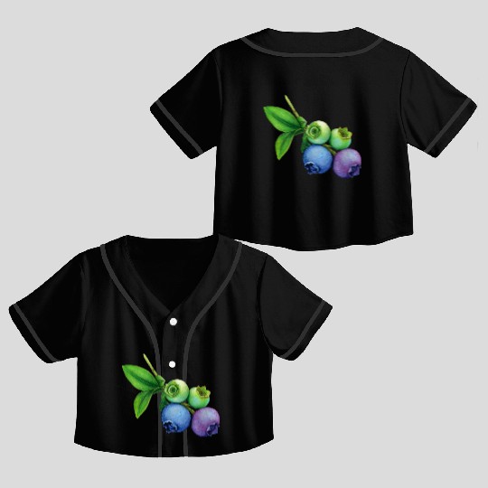 blueberries Crop Top Baseball Jerseys