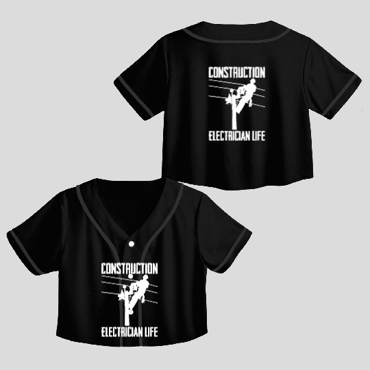 Electrician Electrical Engineer Lineman Crop Top Baseball Jerseys