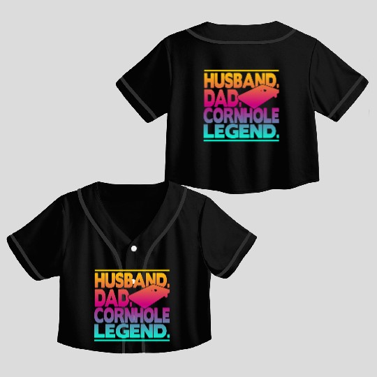 Husband Dad Cornhole Legend Classic Crop Top Baseball Jerseys