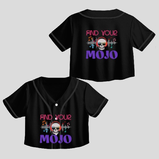 Find Your Mojo Colorful Violet Pink Retro Font Crop Top Baseball Jerseys