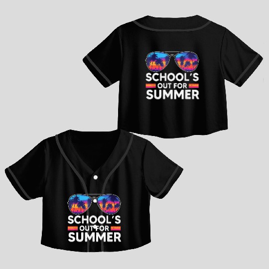 Schools Out For Summer Teacher Crop Top Baseball Jerseys