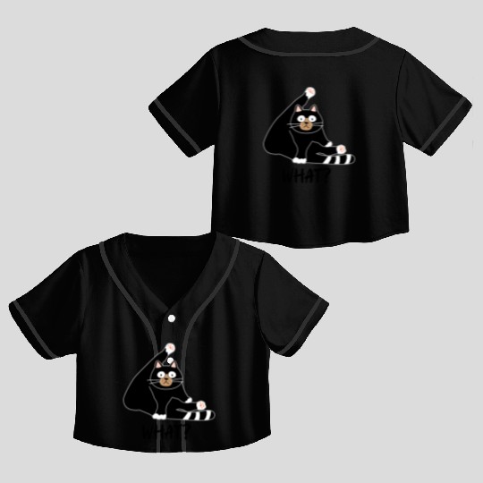 What Stripper Black Cat Funny Design Crop Top Baseball Jerseys