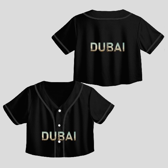 Dubai Desert Skyline United Arab Emirates UAE Crop Top Baseball Jerseys