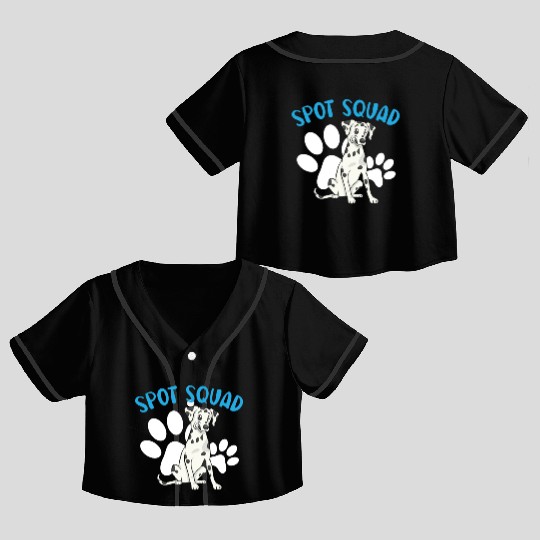 Spot Squad Paw Love Puppy Breeder Dalmatian Dog Crop Top Baseball Jerseys