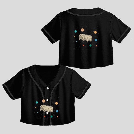 Tardigrade in Space for Tardigrade Lover Posters Crop Top Baseball Jerseys