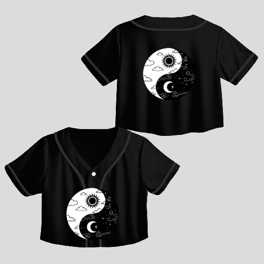 Sun and Moon Yin Yang for Yin Yang Art Lover Crop Top Baseball Jerseys