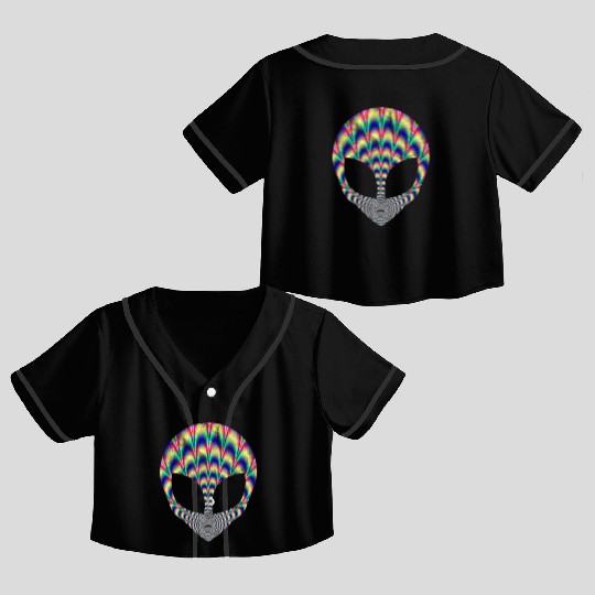 Alien Gift Extraterrestrial UFO AREA 51 Sci-fi Crop Top Baseball Jerseys