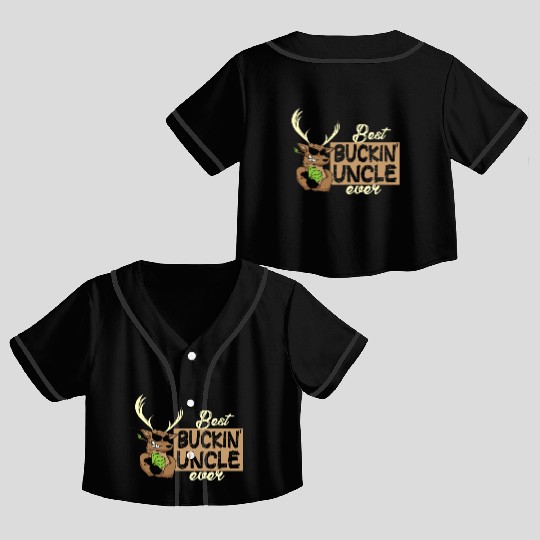 Best Buckin Uncle Ever Deer Hunter Crop Top Baseball Jerseys