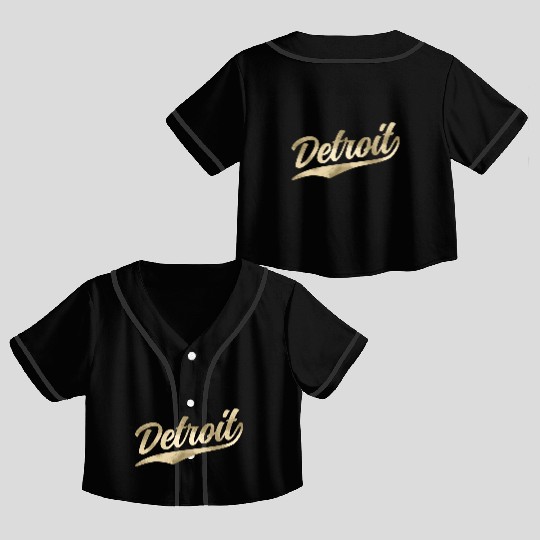Detroit Michigan Cool Retro 1970S Vintage Crop Top Baseball Jerseys