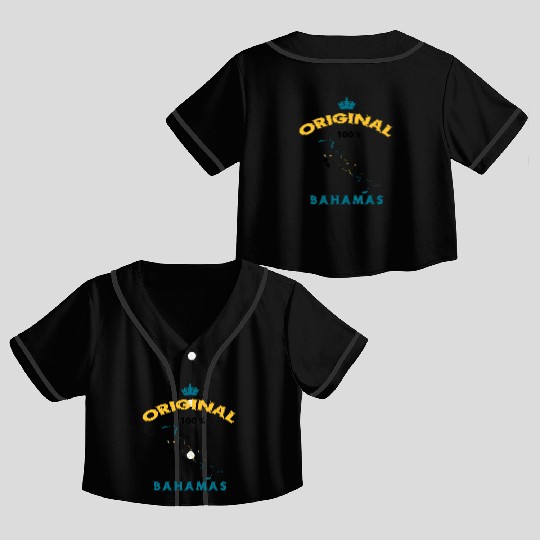 Bahamas original 100% flags design Crop Top Baseball Jerseys