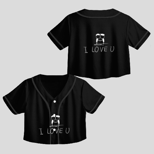 i love you gay couple Crop Top Baseball Jerseys