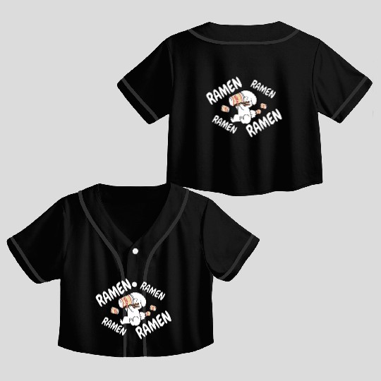Bichon Frise Instant Ramen Noodles Crop Top Baseball Jerseys