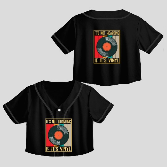 Vinyl Music Lover DJ Record Vinyl Crop Top Baseball Jerseys