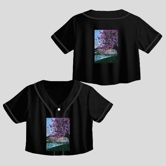 Festplass Swans and Cherry Flowers week 17 Crop Top Baseball Jerseys