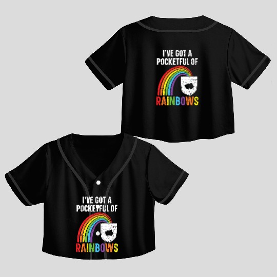 I've Got A Pocketful Of Rainbows Rainbow Lover Crop Top Baseball Jerseys