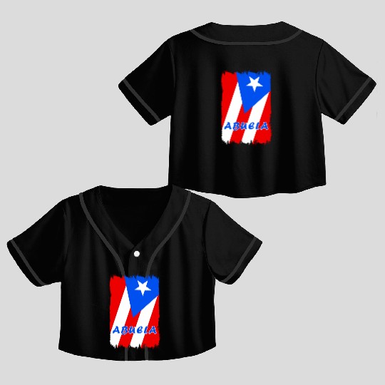 Puerto Rico grandmother flags design Crop Top Baseball Jerseys